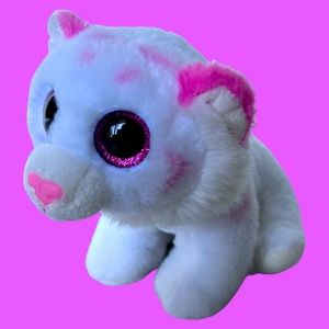 Pink and white tiger plush
